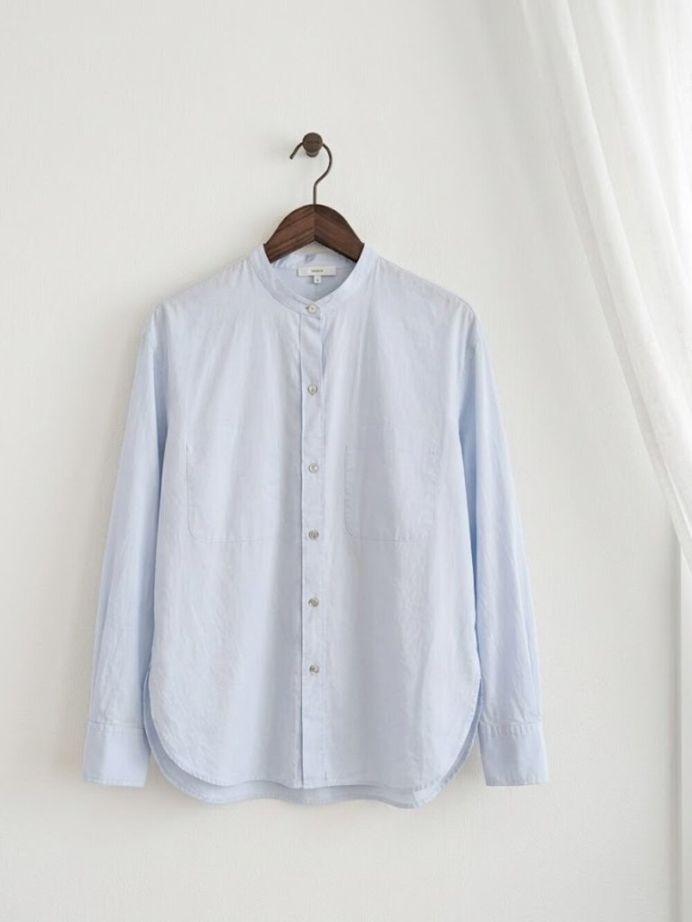 Vince Minimalist Cotton Silk Blend Shirt - Internal Pockets - Blue Size M